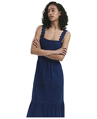 Finery London Women's Hallie Cotton Ric Rac Detail Midi Dress