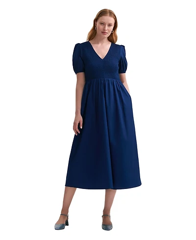 Finery London Women's Jamilla Short Sleeve Cotton Midi Dress
