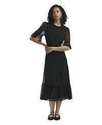 Finery London Women's Jennifer Short Sleeve Chiffon Midi Dress