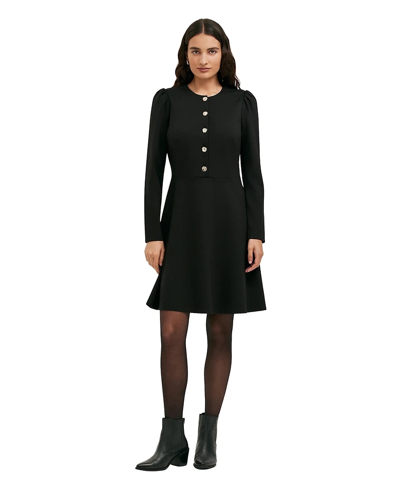 Finery London Women's Rae Ponte Jersey Buttoned Dress