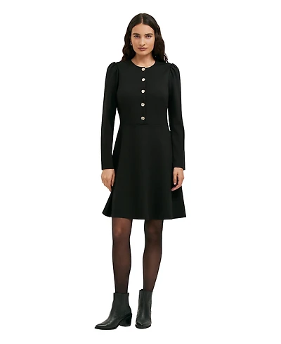 Finery London Women's Rae Ponte Jersey Buttoned Dress