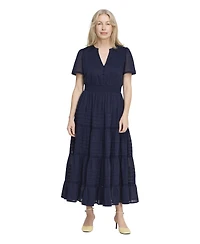Finery London Women's Juniper Short Sleeve Cotton Midi Dress