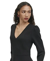 Finery London Women's Seraphina Ponte Jersey V-Neck Midi Dress