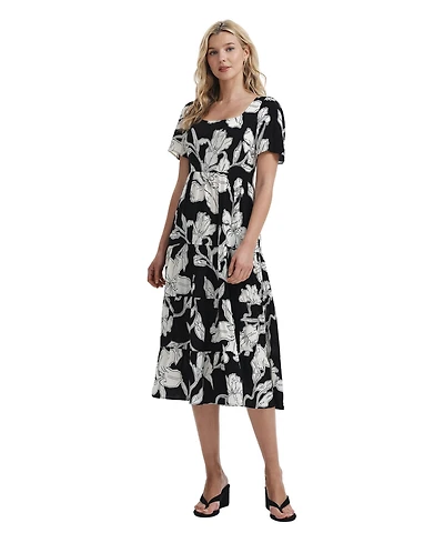 Finery London Women's Teresa Printed Tiered Midi Dress