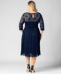Kiyonna Plus Luna Lace Cocktail Midi Dress