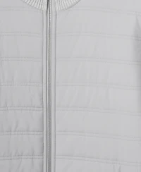 Reiss Men's Trainer Hybrid Quilt and Knit Funnel-Neck Jacket