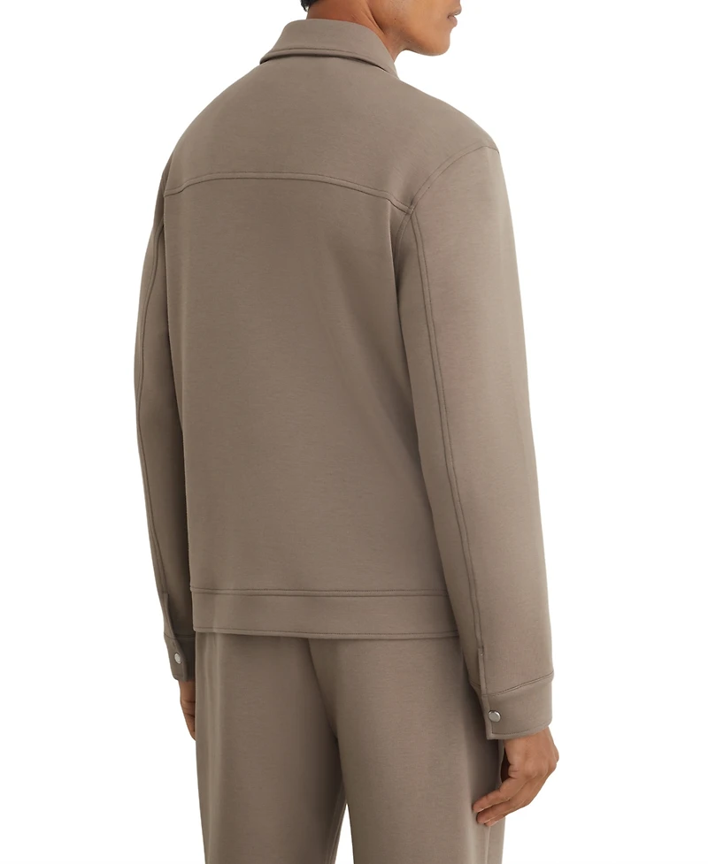 Reiss Men's Thom Sueded Interlock Jersey Regular-Fit Overshirt
