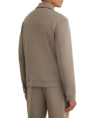 Reiss Men's Thom Sueded Interlock Jersey Regular-Fit Overshirt