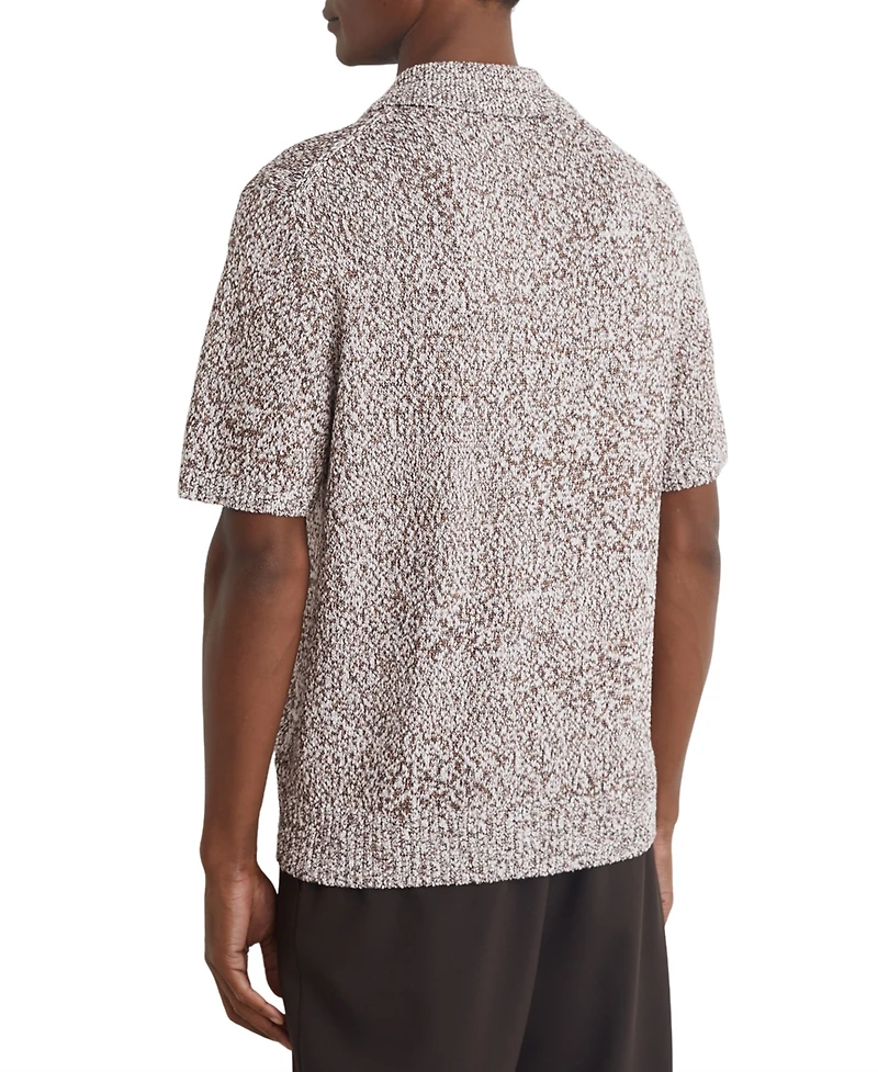 Reiss Men's Marco Relaxed-Fit Marled Cotton-Blend Polo Shirt
