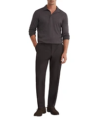 Reiss Men's Trafford Long-Sleeve Slim-Fit Merino Wool Polo Shirt