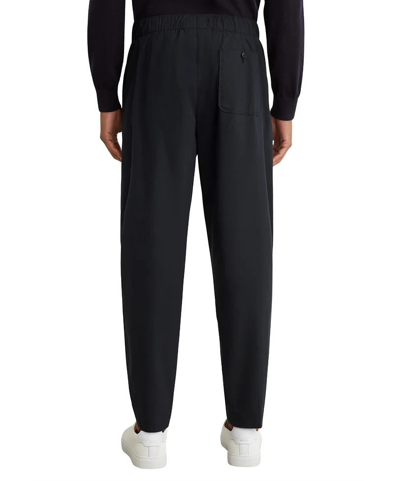 Reiss Men's Snap Flat-Front Tapered Stretch Cotton-Blend Pants