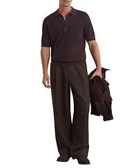 Reiss Men's Warren Basket-Stitch Regular-Fit Polo Shirt