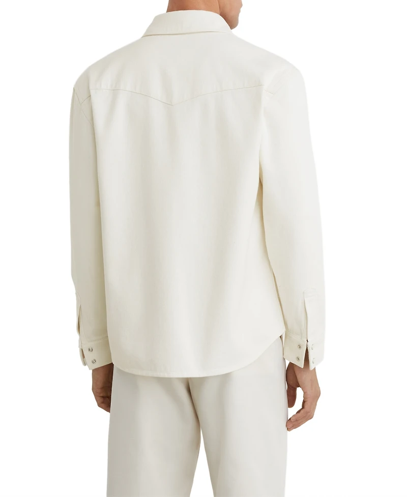 Reiss Men's Finley Denim Western Overshirt