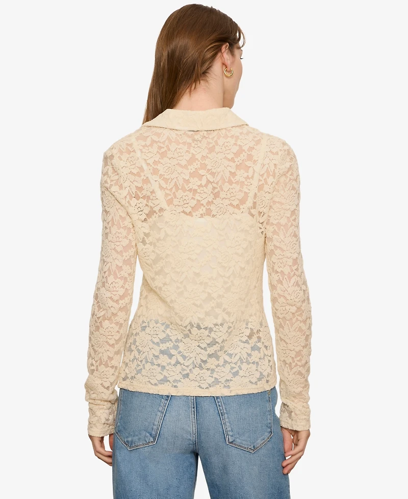 Sanctuary Women's Dreamer Long-Sleeve Lace Blouse