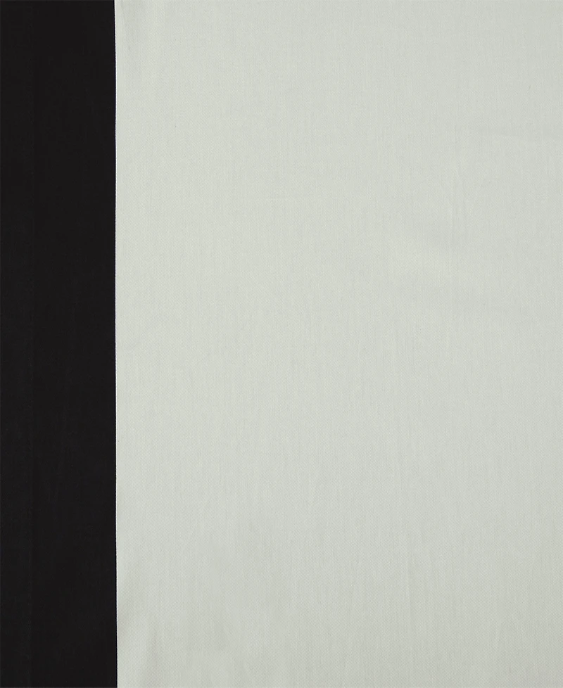 Half Price Drapes Fresh Popcorn & Black Bordered Grommet Vertical Printed Cotton Curtain