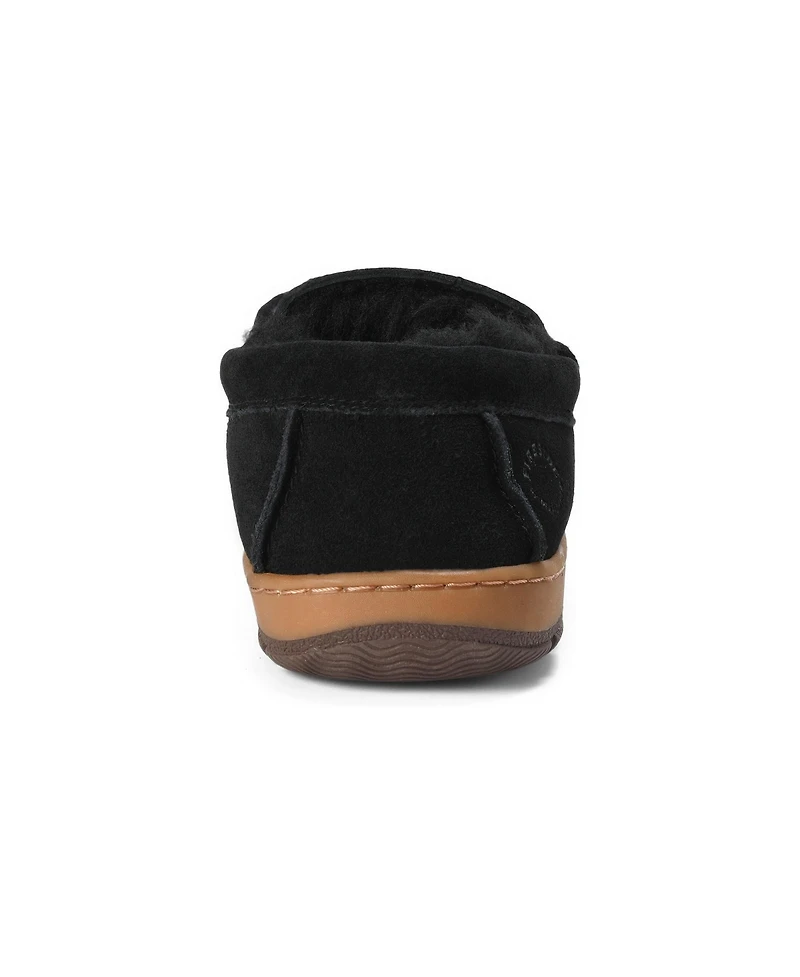 Dearfoams Fireside by Melbourne Rugged Loafer Water-Resistant Genuine Suede Slippers