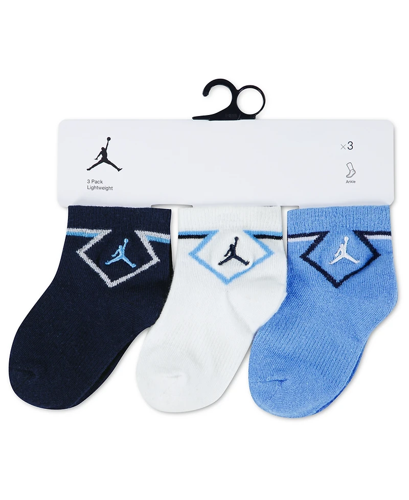 Jordan Baby Boys' Diamond Ankle Socks, 3-Pack Set