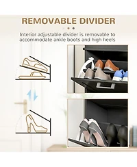 Homcom Shoe Cabinet with Flip Drawers for Pairs of Shoes