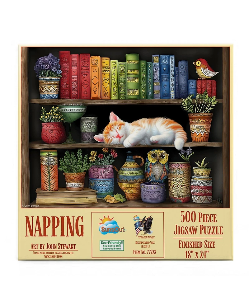 SunsOut Napping Interlocking 500-Piece Jigsaw Puzzle, Ages 15+