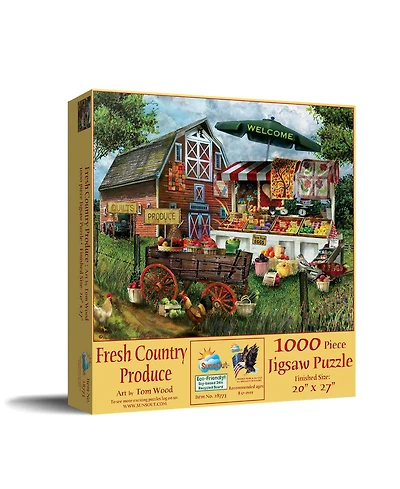 SunsOut Fresh Country Produce 1000-Piece Jigsaw Puzzle, Ages 15+