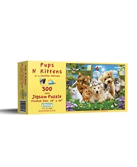 SunsOut Pups n Kittens 300-Piece Jigsaw Puzzle For Adults, Ages 15+