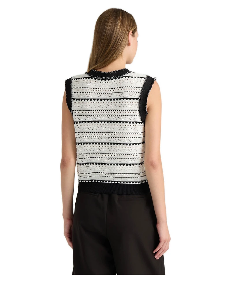 Nvlt Women's V-Neck Button-Front Sleeveless Vest
