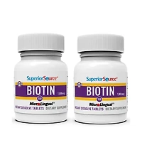 Superior Source Biotin 1000 mcg. Under The Tongue Quick Dissolve MicroLingual Tablets, 100 Count, Supports Healthy Hair, Skin, and Nail Growth, Helps