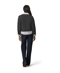 Cable & Gauge Women's Twofer Striped Poplin Collar Long-Sleeve Blouse
