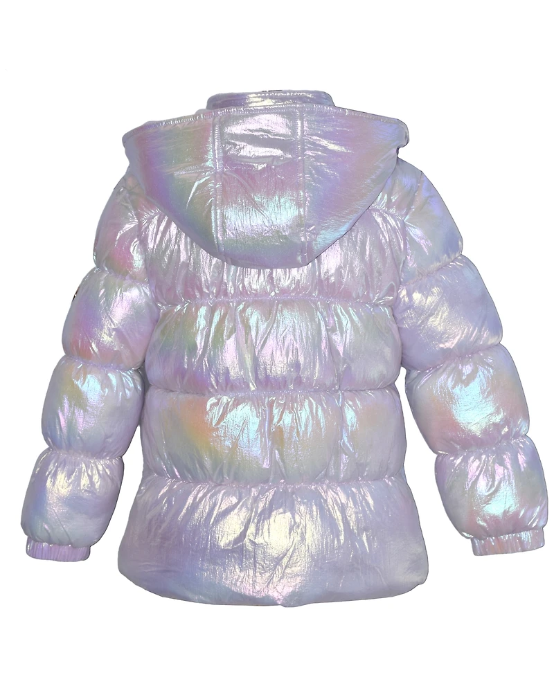 Kensie Girl Toddler Girls' 2T-5T Iridescent Puffer Jacket with Hat