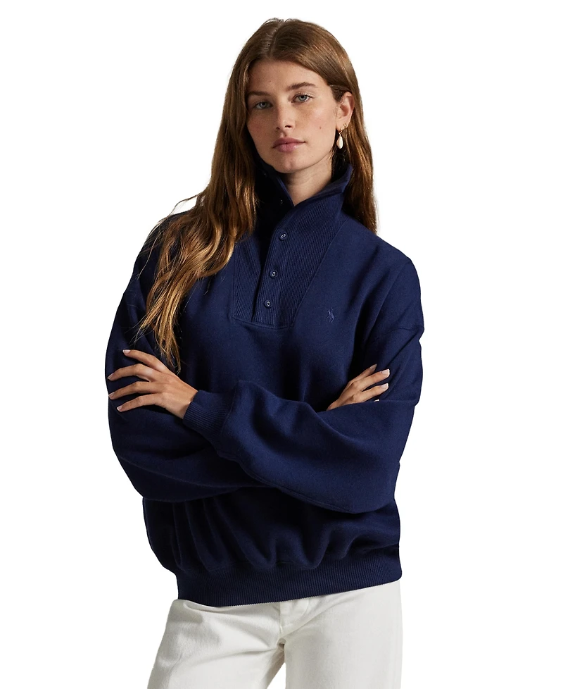 Polo Ralph Lauren Women's Arctic Ribbed Mockneck Long-Sleeve Fleece Pullover