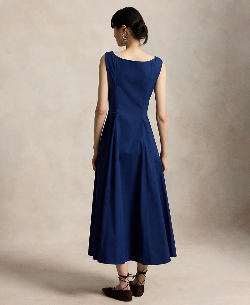 Polo Ralph Lauren Women's Fit-and-Flare Boat Neck Midi Dress