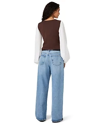 French Connection Women's Shirting Combo Long-Sleeve Top