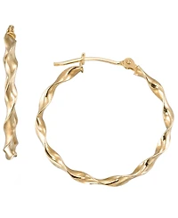 Macy's High Polished Twisted Hoop Earrings in 10k Yellow Gold
