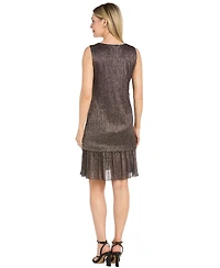 R & M Richards Women's Beaded Metallic-Pleat Scoop Neck 2-Piece Jacket Dress