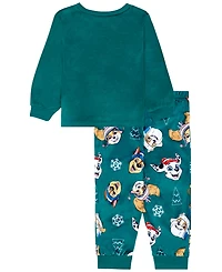 Ame Toddler Boys' 2T-4T Winter Patrol Cozy Velour Pajama, 2-Piece Set