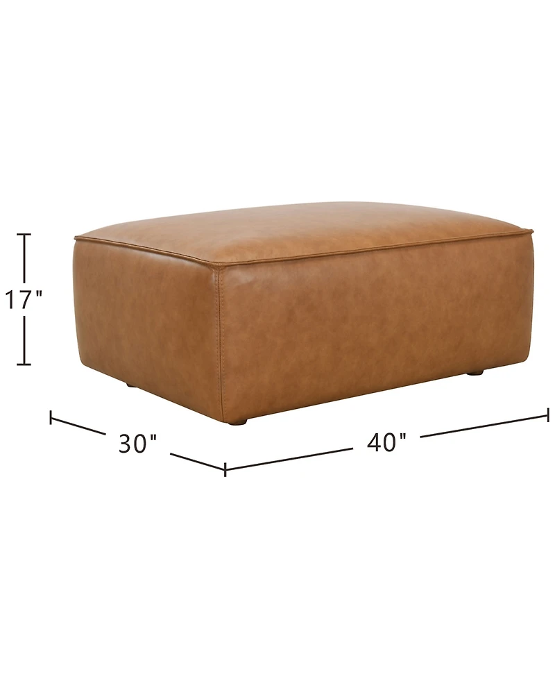 Moxley 40" Genuine Leather Bench Style Ottoman, Macy's Exclusive