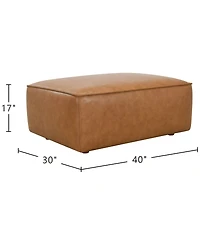 Moxley 40" Genuine Leather Bench Style Ottoman, Macy's Exclusive