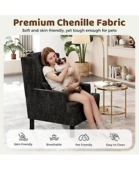 gaomon 2 Piece Upholstered Wingback Accent Chair, Modern Reading Armchair for Living Room, Bedroom