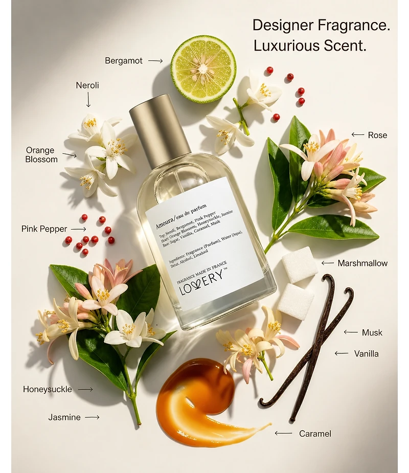 LoveryPlus Amoura Eau de Parfum 2pc Gift Set - 3.4fl oz Womens Fragrance Perfumes with 10ml Mini Perfume