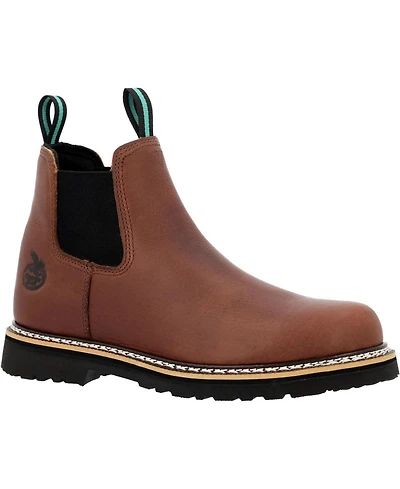 Georgia Boot Romeo Pull-On Full-Grain Leather Round Toe Work Boots