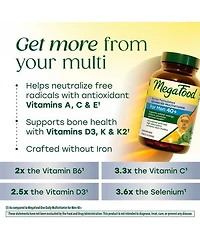 MegaFood Advanced Multivitamin for Men 40+ with Choline, Methyl B12, Methylfolate, Vitamin C and D3 and Zinc