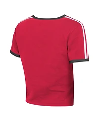 Wear by Erin Andrews Women's San Francisco 49ers Cropped Throwback Ringer T-Shirt