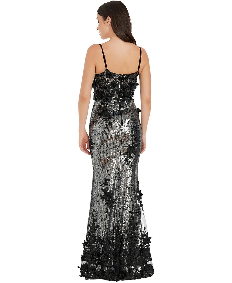 Dress The Population Women's Giovanna Floral Sequin Mermaid Gown