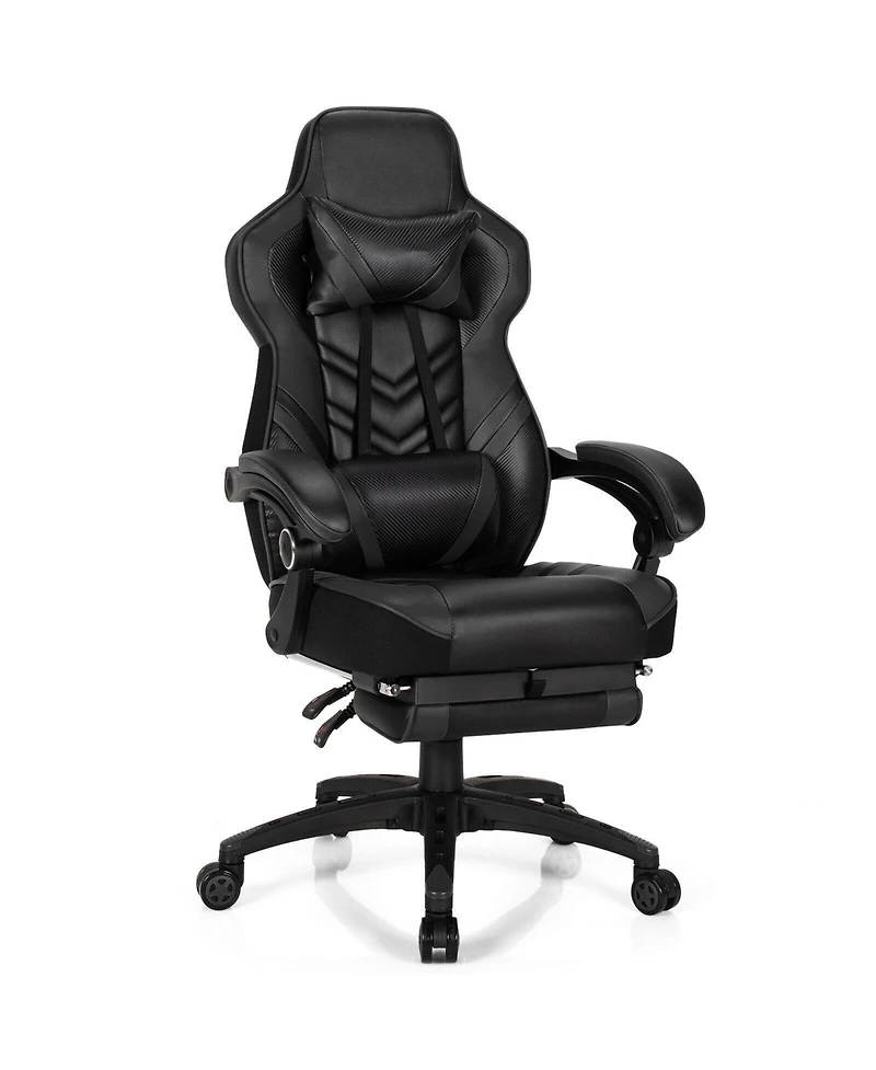 Mecale Adjustable Gaming Chair with Footrest and Lumbar Cushion for Office