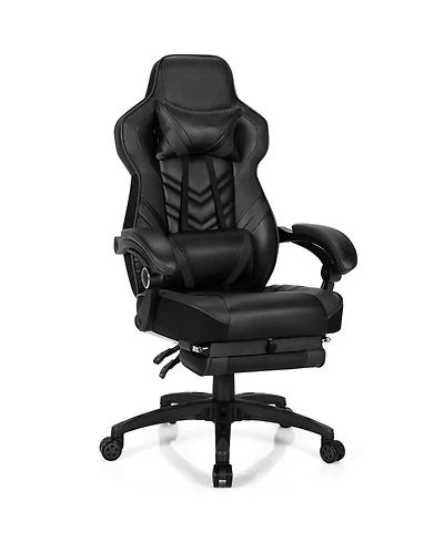 Mecale Adjustable Gaming Chair with Footrest and Lumbar Cushion for Office