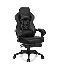 Mecale Adjustable Gaming Chair with Footrest and Lumbar Cushion for Office