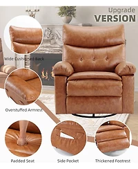 gaomon Swivel Rocker Manual Recliner Sofa Chair, Heat and Massage for Living Room