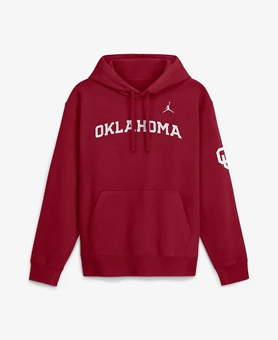 Jordan Men's Oklahoma Sooners Sideline Club Fleece Hooded Kangaroo Pocket Hoodie