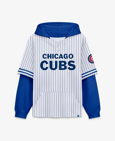 Fanatics Men's Chicago Cubs Relaxed-Fit Pinstripe Layered Hoodie