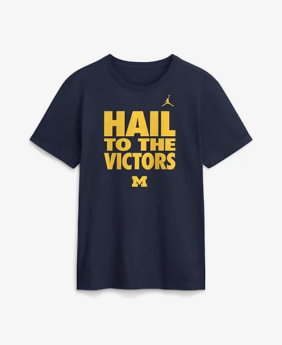 Jordan Men's Michigan Wolverines Sideline Slogan Short-Sleeve Crewneck Graphic T-Shirt